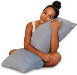 PharMeDoc Crescent Pregnancy Pillows - Body Pillow for Adults - Side Sleeper – Maternity and Nursing Pillow Breast Feeding - Pregnancy Must Haves - Dark Grey Cooling Cover